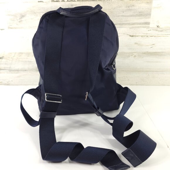 TORY BURCH TILDA STRIPED NYLON MEDIUM BACKPACK WITH ZIP CLOSURE NAVY BLUE PINK.. - Picture 2 of 16